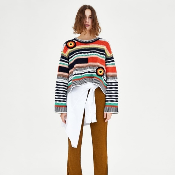 zara multicolored sweater